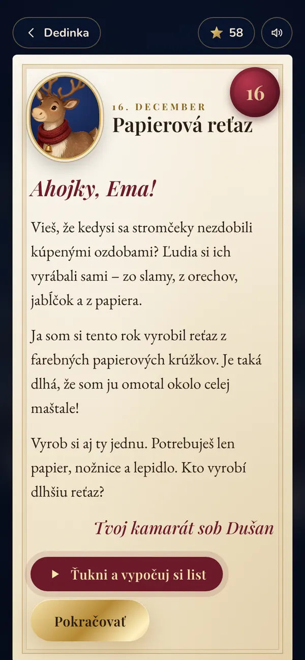 List s menom dieťaťa